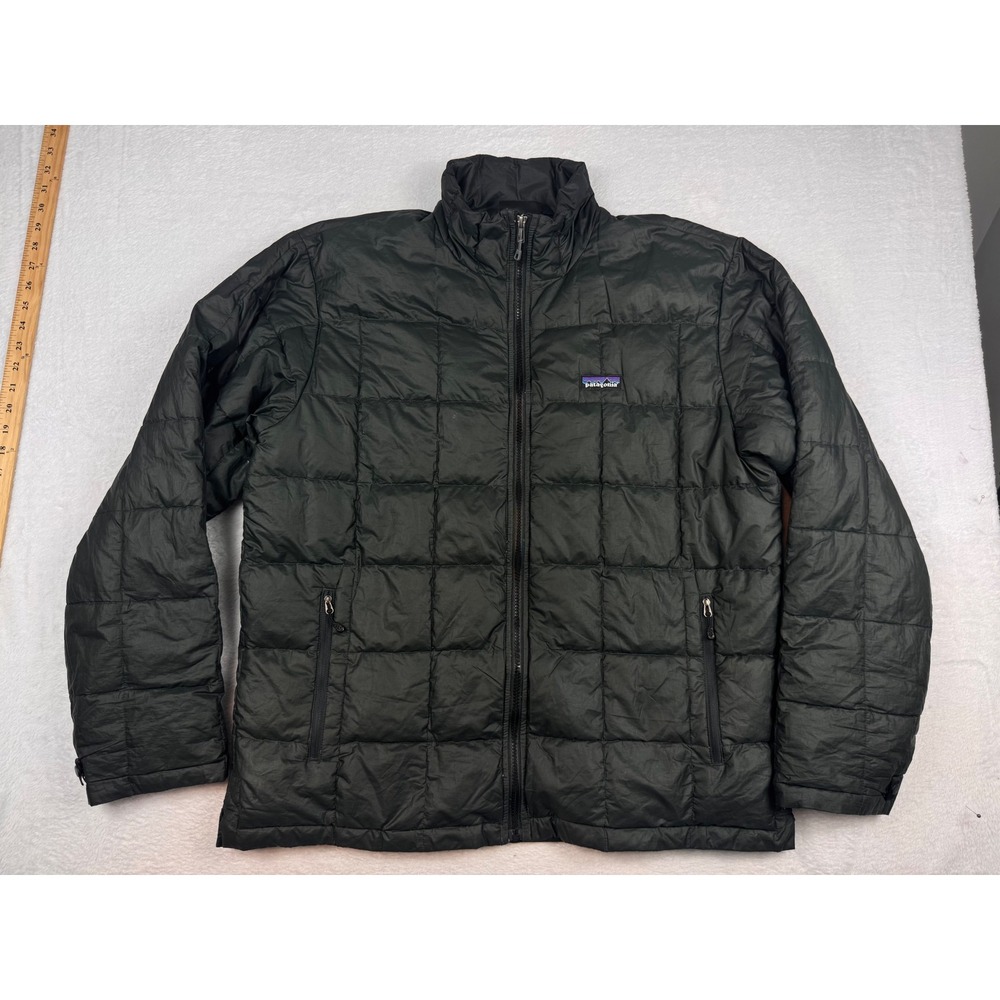 Patagonia Mens Nano Puff Jacket Black Full Zip Puffer Large 84210